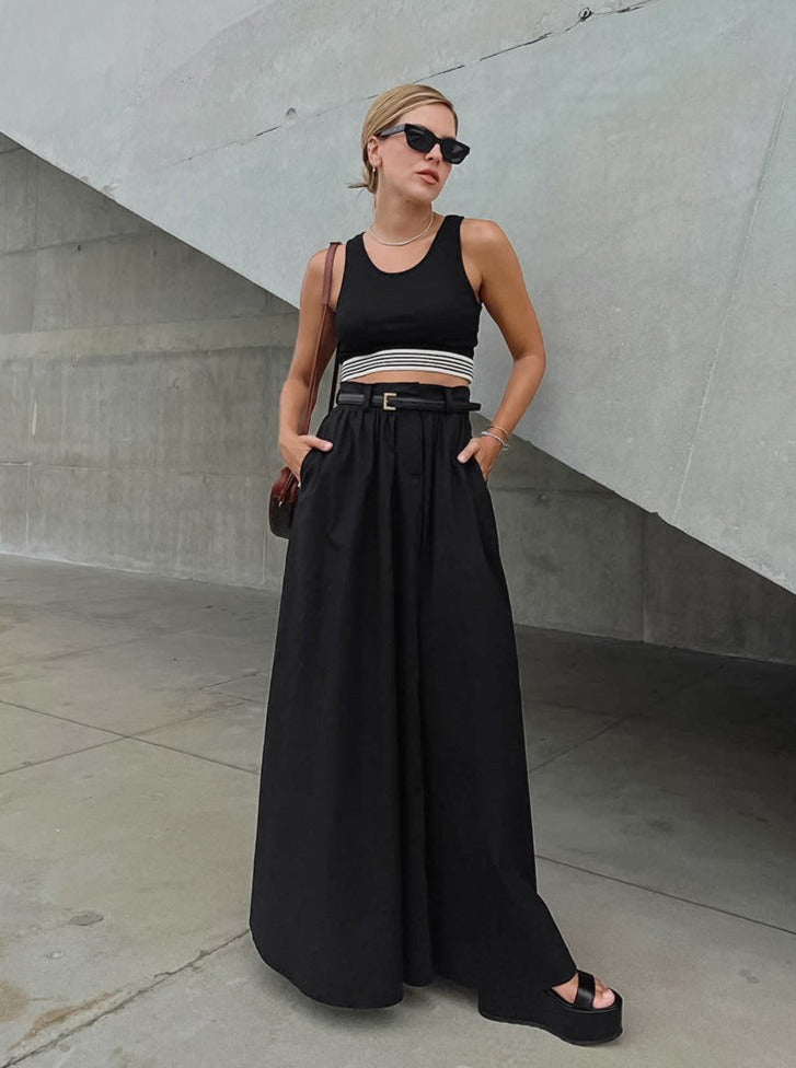 Solid Color Maxi Skirt