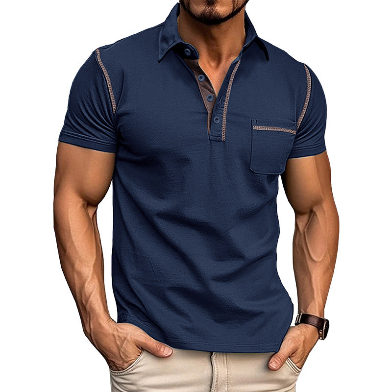 Solid Color Muscle Fit Polo Shirt