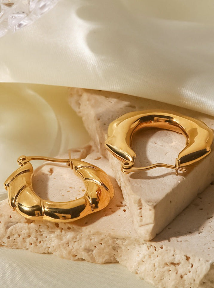 18K Gold Plated Irregular Circular Fashion Earrings