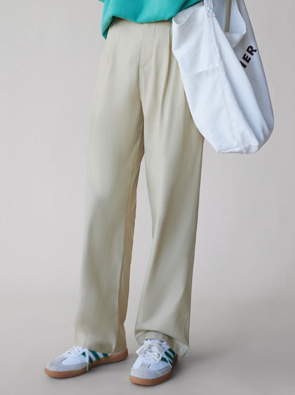 Casual Formal Loose Straight Khaki Trousers