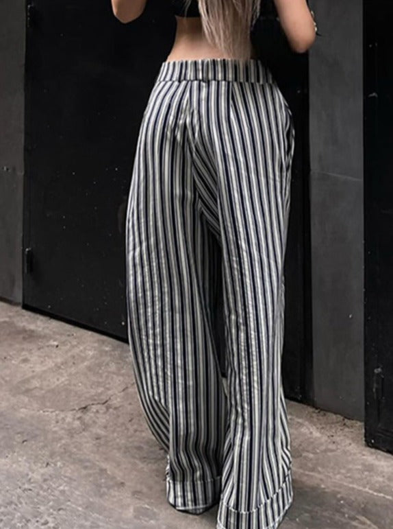 Women's Street Style Loose Striped Pants