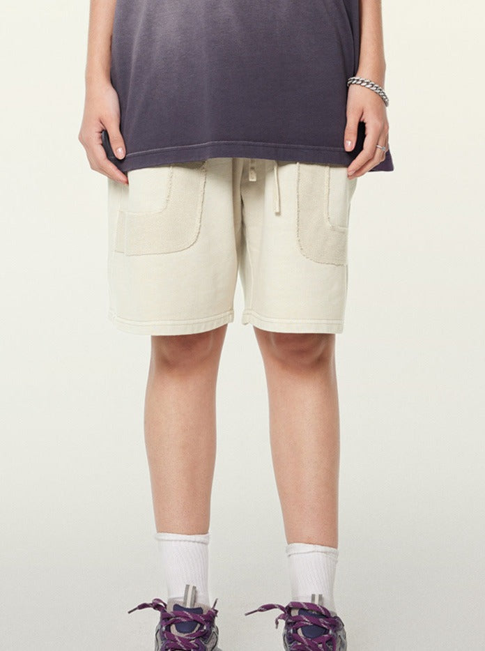 Beige Retro Street Fashionable Shorts
