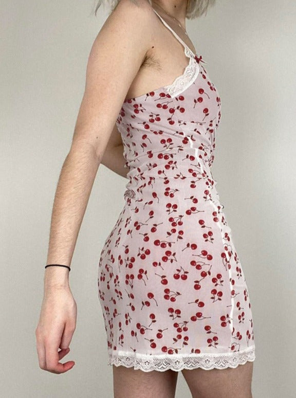 Sexy Lace V-Neck Spaghetti Strap Slim Dress