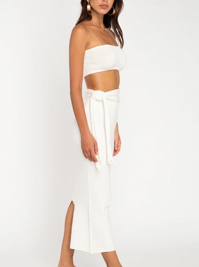 Sexy White Tube Top Cut Out Bodycon Dress
