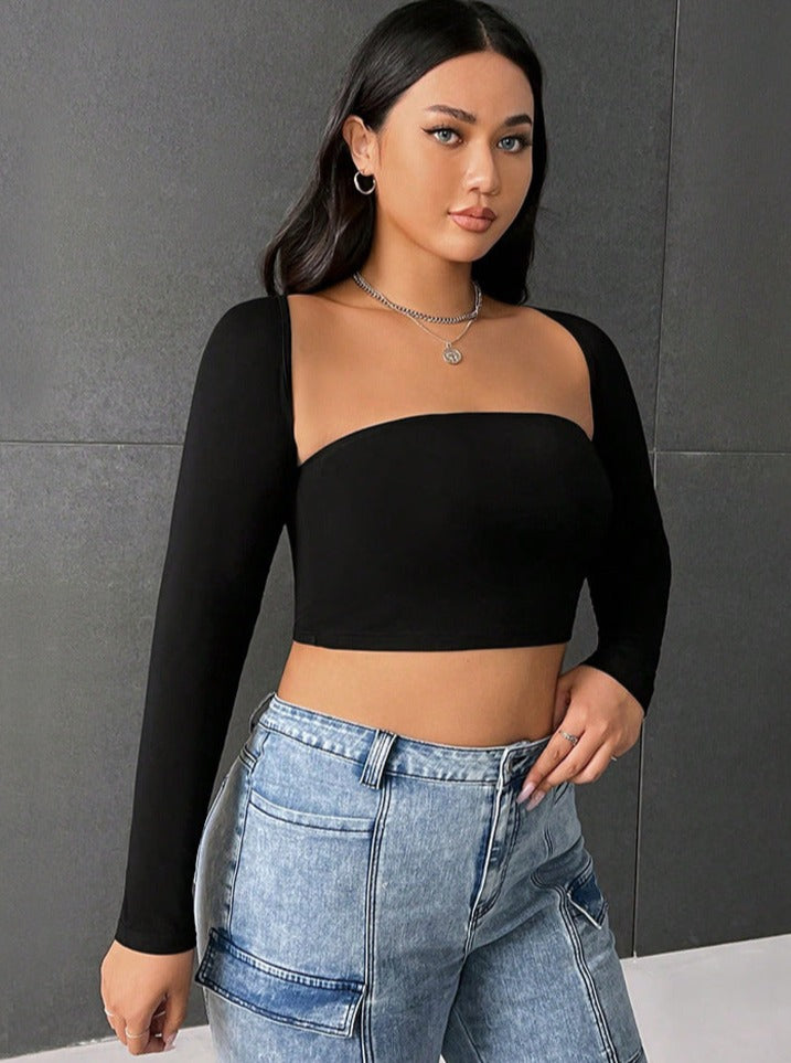 Sexy Fitted Off Shoulder Long Sleeved Tube Top