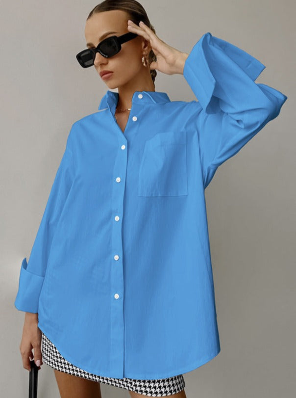 Loose Casual Mid-Length Buttoned Shirt