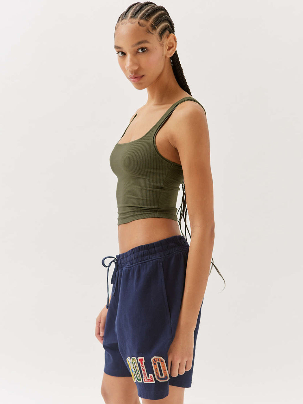 Green Knitted Sexy Bodycon Crop Top