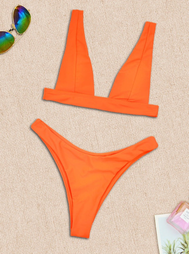 Orange sexet cross border bikini 