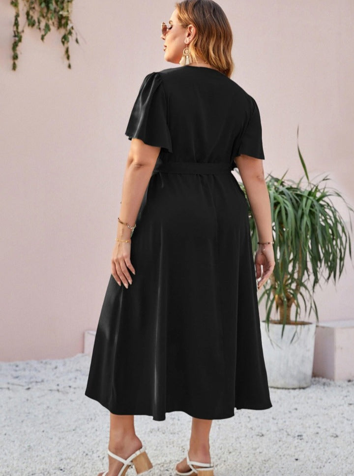 Elegant Plus Size kortærmet kjole 