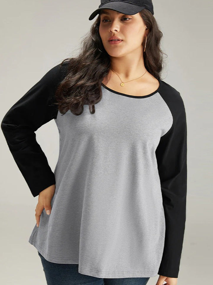Loose Splicing Niche Casual Long Sleeved Top