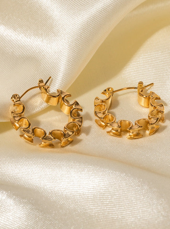 18K Gold Plated Folded Style Earrings