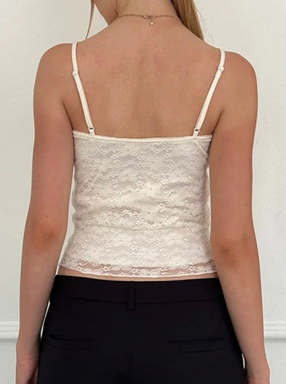 Sexy Lace Pleated Bowknot Sweet Top