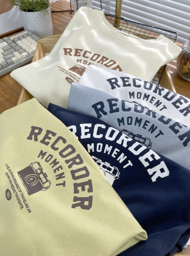 Retro Design Letter Printed Loose T-shirt