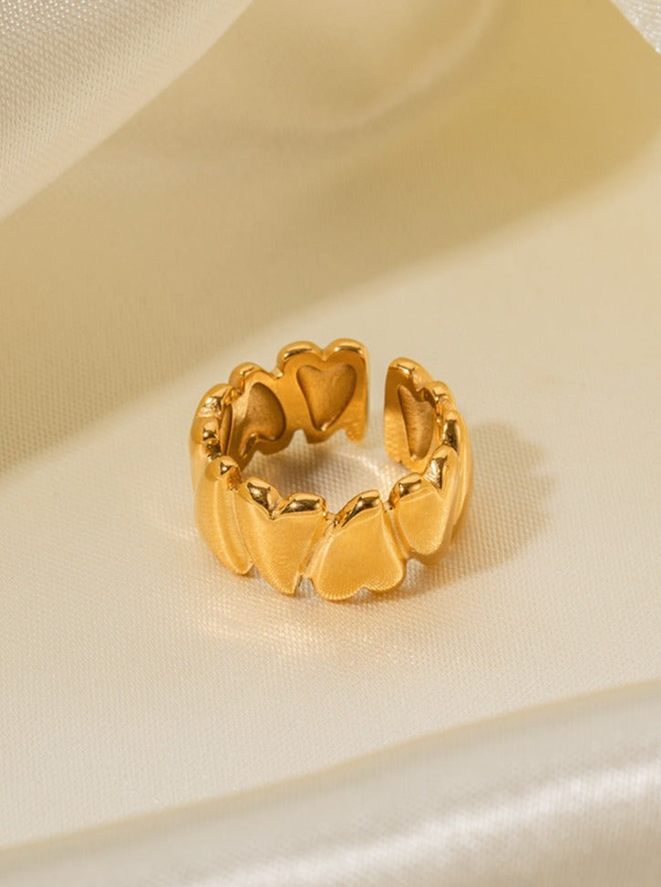18K Gold Stainless Steel Love Open Ring