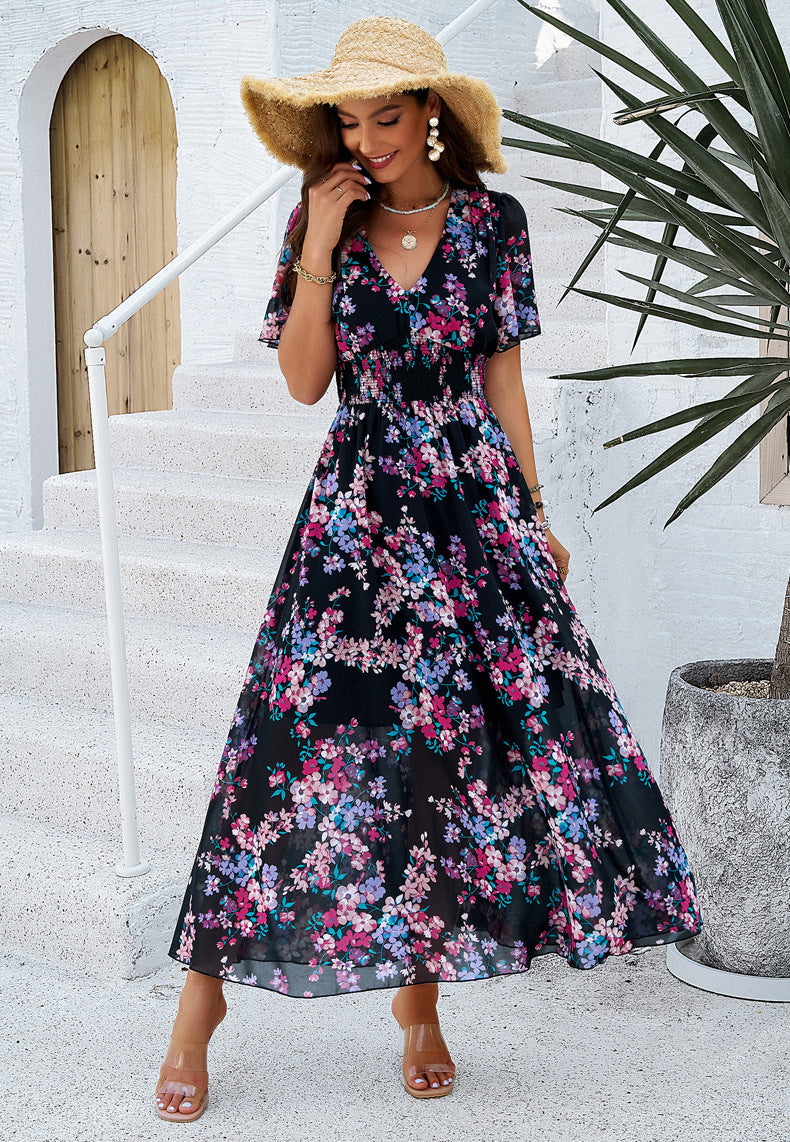 Floral Printed V-Neck Sundress