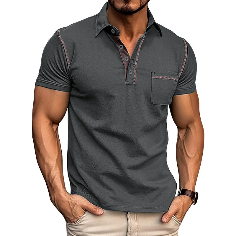 Solid Color Muscle Fit Polo Shirt