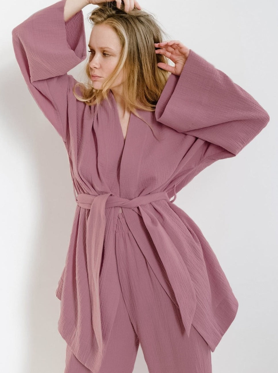 Rose Long-Sleeves Loose Trouser Two-Piece Suit