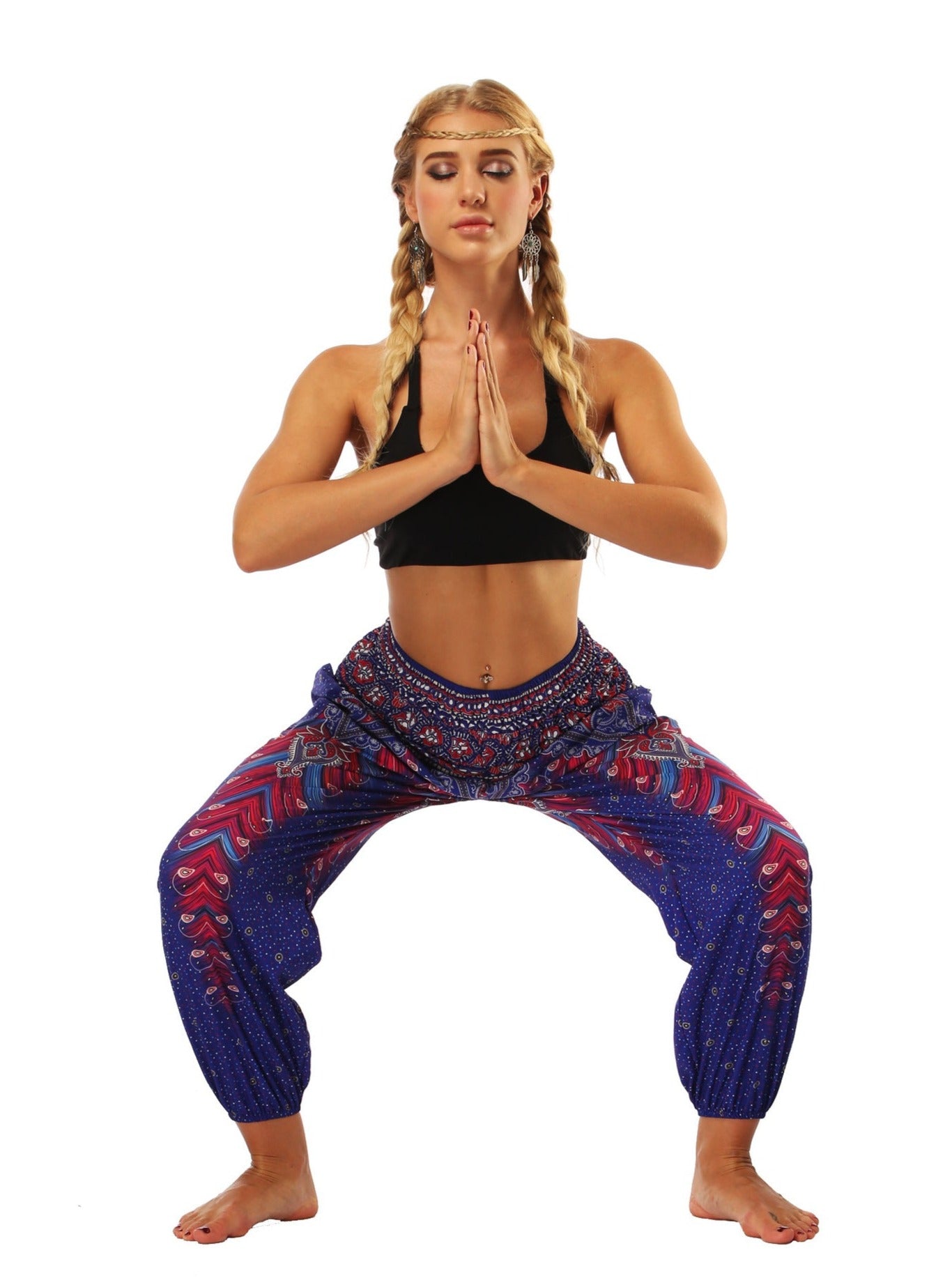 Yoga-dansebukser med høj talje med tryk 