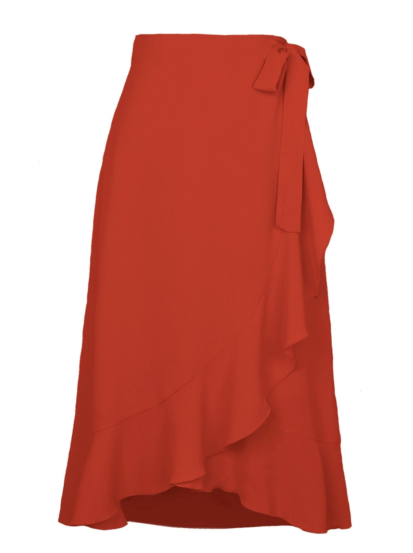 Asymmetrical Sexy Red Long Skirt