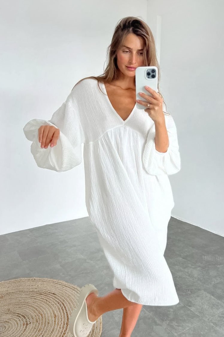 Casual Cotton Loose Midi Dress