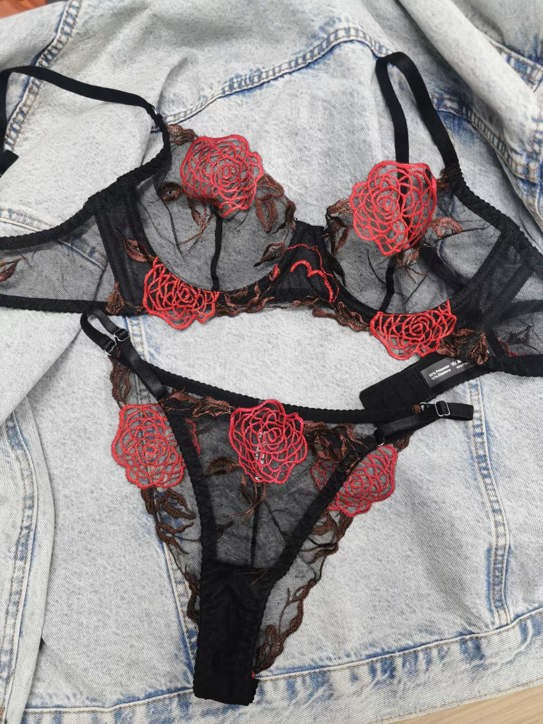 Sexy Anti-Sagging Embroidered Lace Lingerie Set