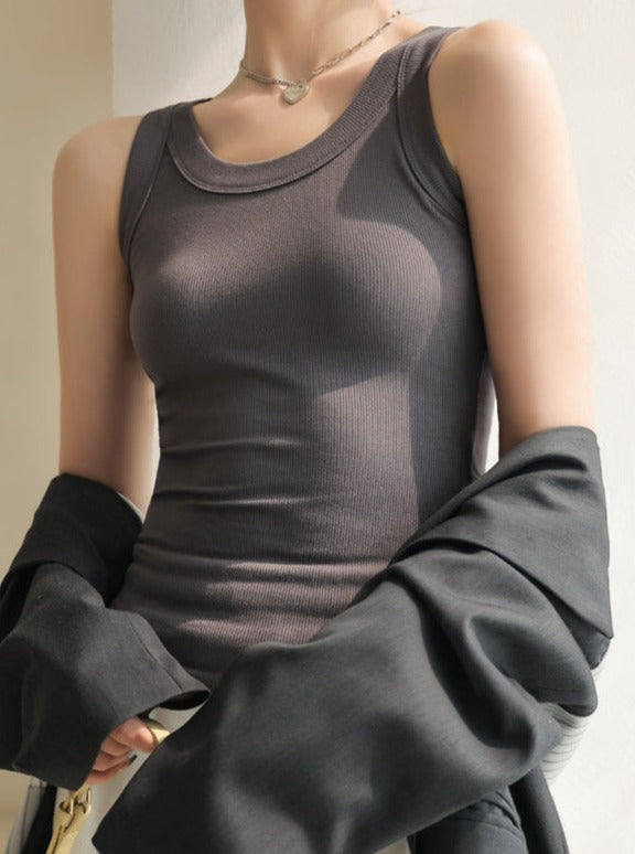 Women's Casual Plain Knitted Tank Top