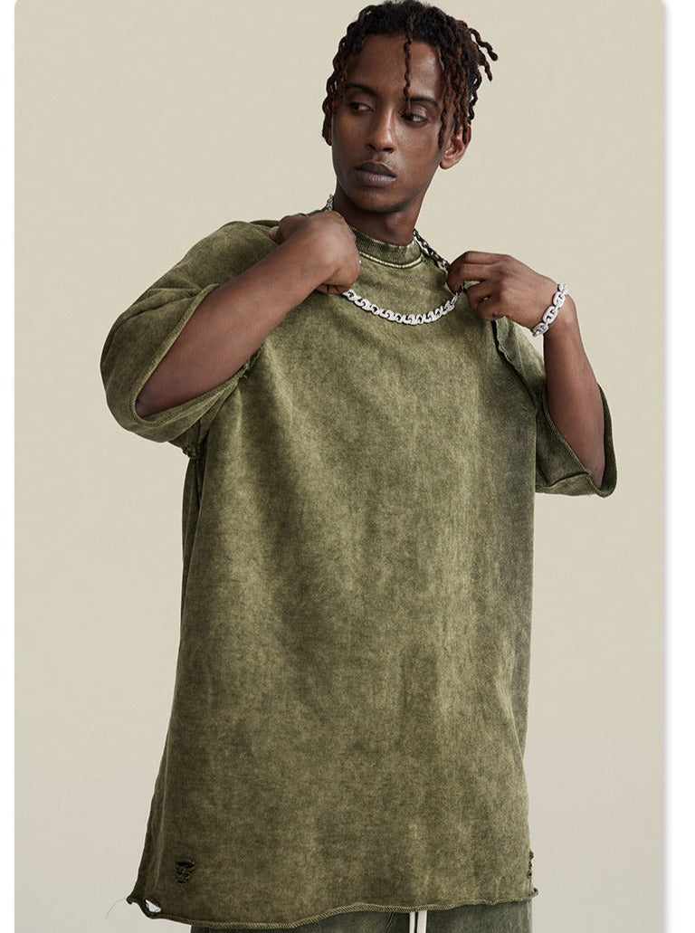 Spring Army Green Basic almindelig oversized skjorte 