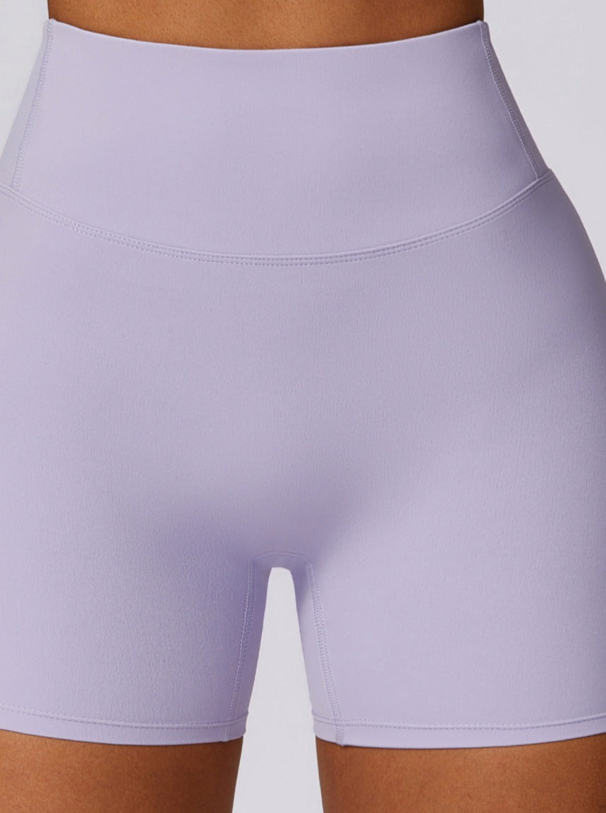 Purple Plain Seamless Fitness Shorts