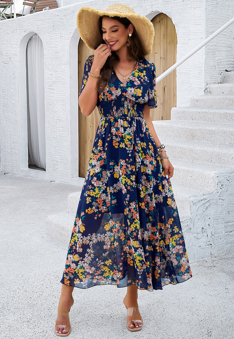 Floral Printed V-Neck Sundress