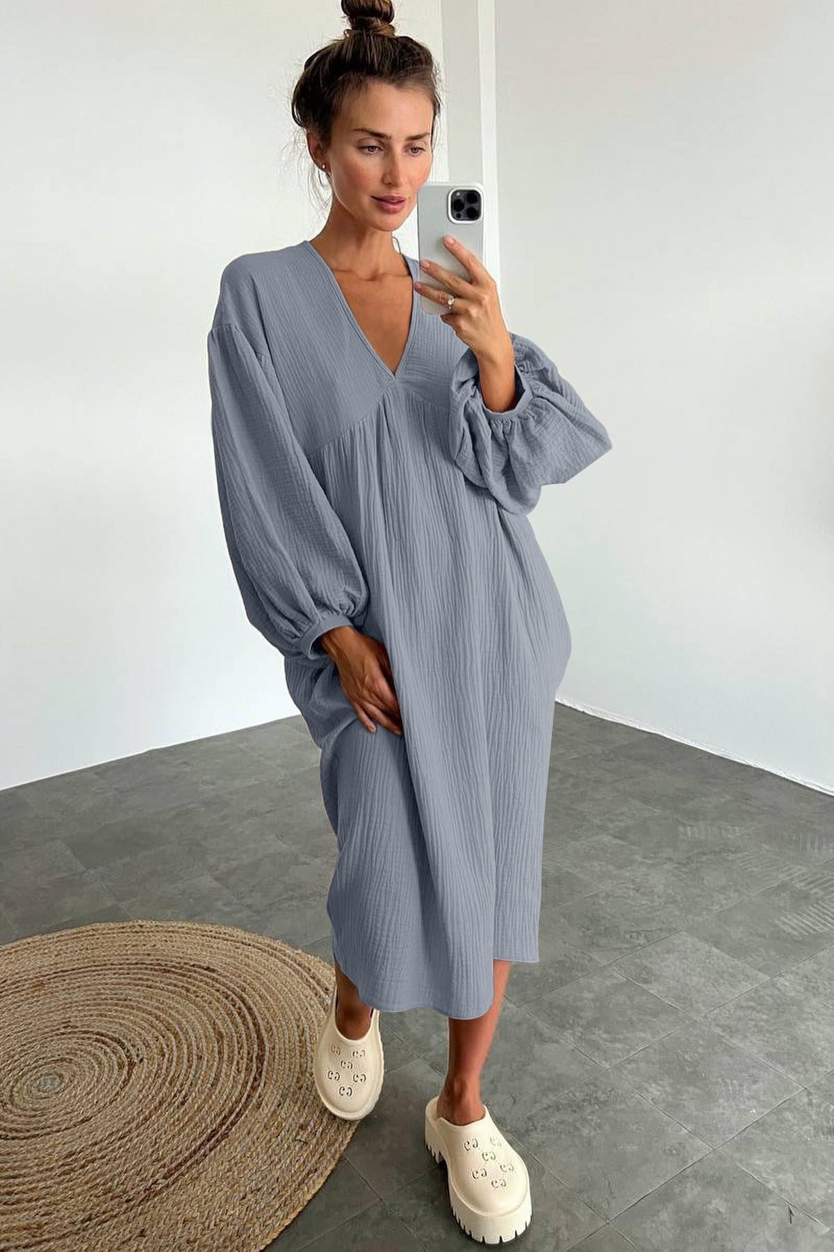 Casual Cotton Loose Midi Dress