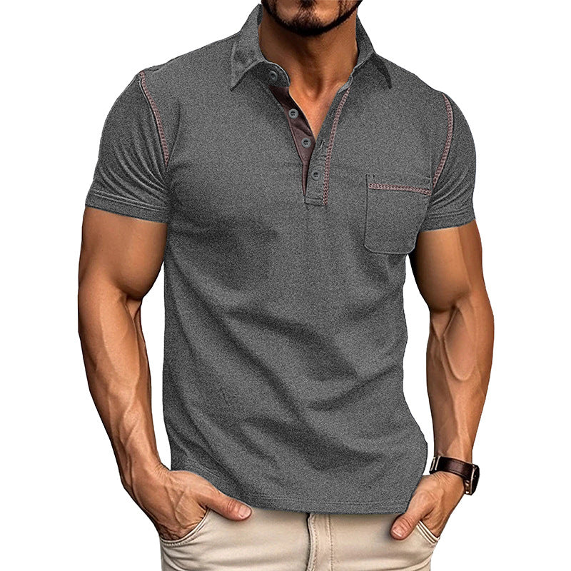 Solid Color Muscle Fit Polo Shirt