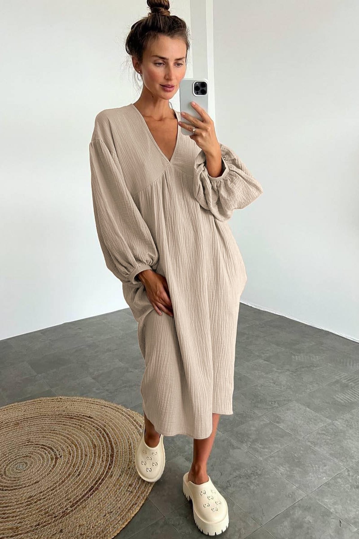 Casual Cotton Loose Midi Dress