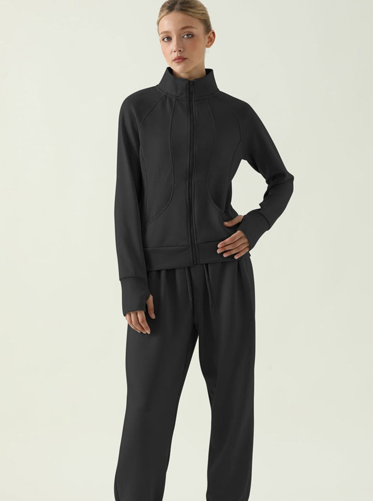 Black Slim Sportswear Yoga Long Sleeve Top