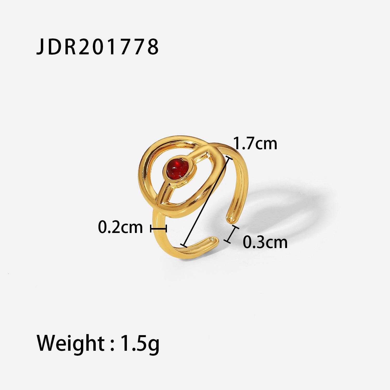 18K gold-plated Malachite titanium steel ring PinchBox JDR201778 