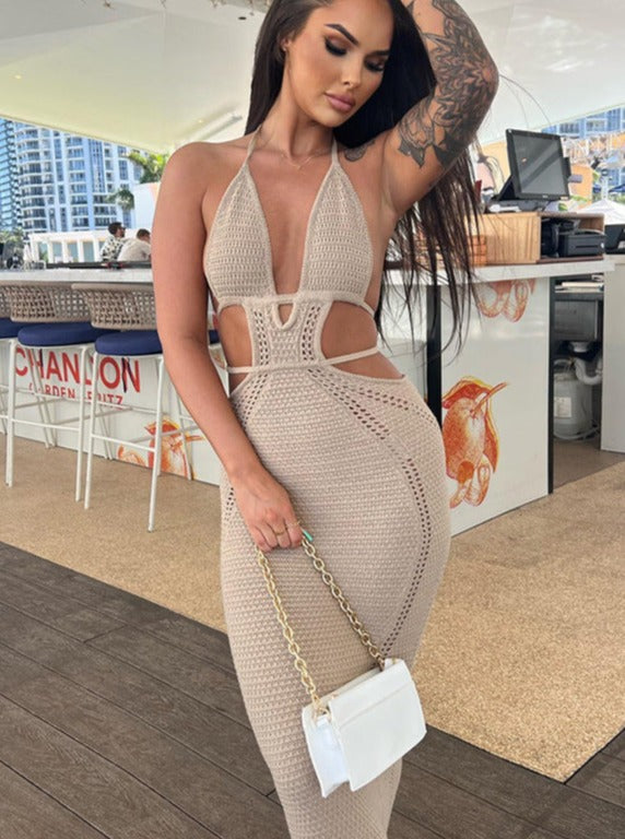 Sexy Hollow Front Lace-Up Dress