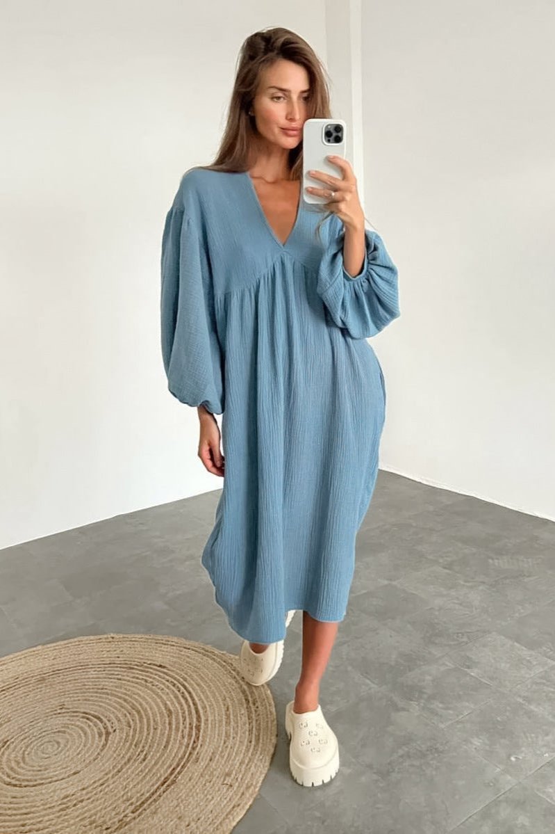 Casual Cotton Loose Midi Dress