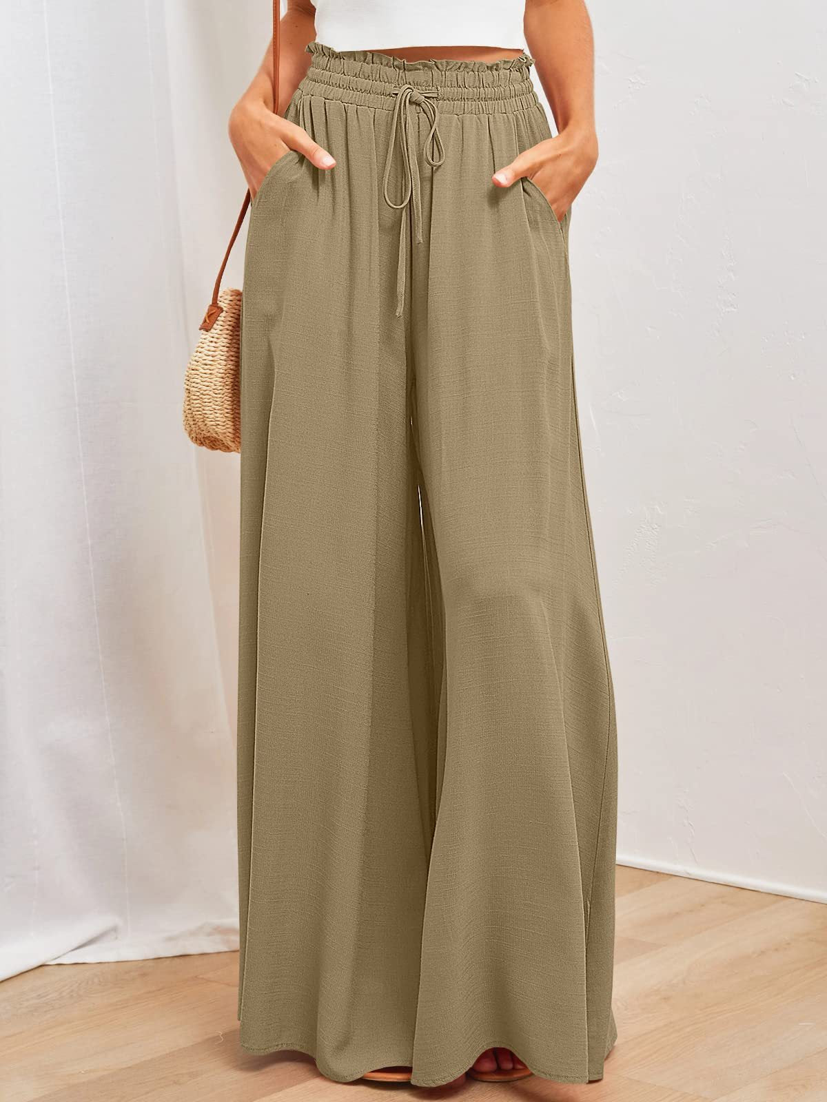 Light Green Loose Casual Fashion Trousers
