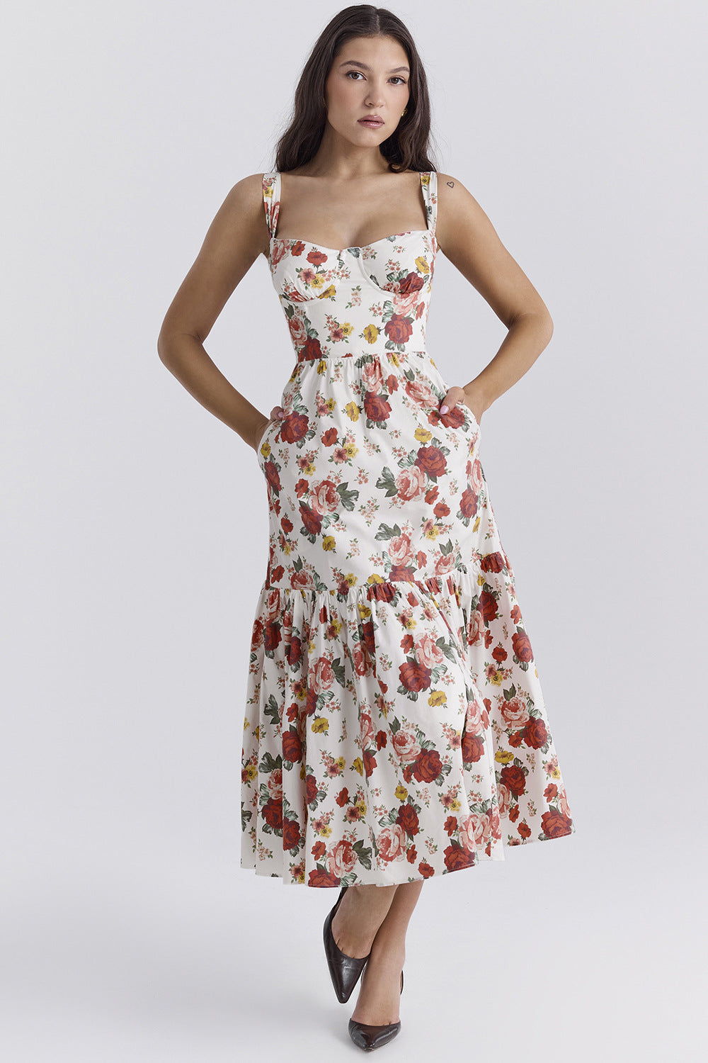 Floral Printed Sleeveless Sundress