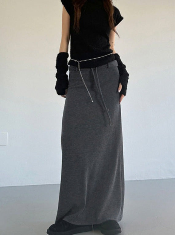 Y2k Drawstring Maxi Skirt