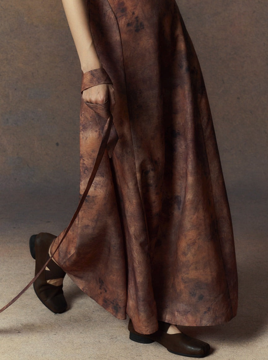 Women's Sleeveless Wabi-Sabi Style Tall Long Dress