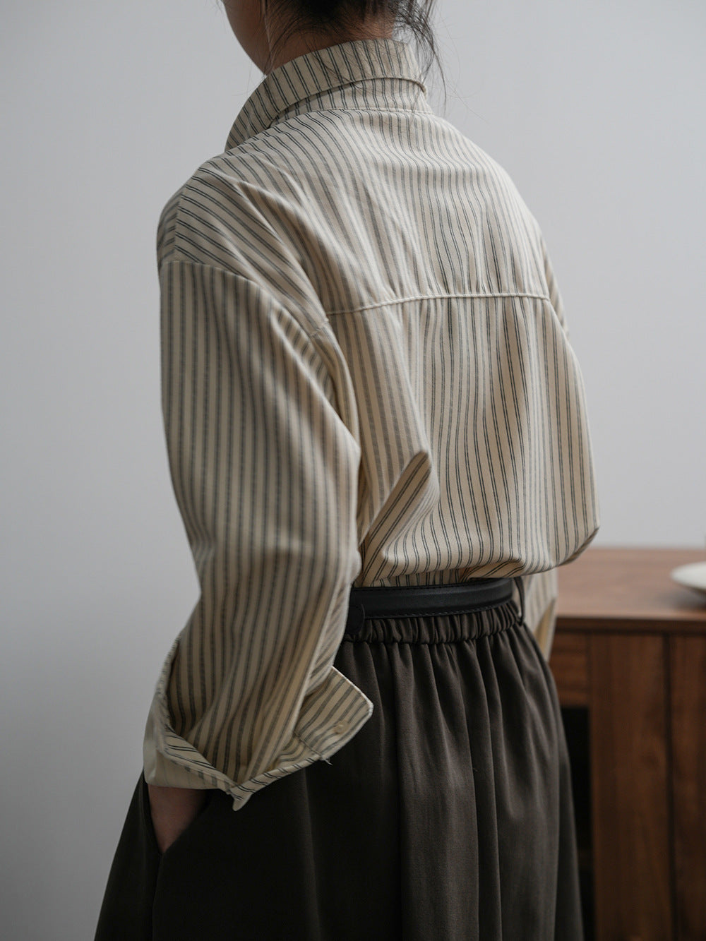 Women's Retro Striped Niche Long Sleeve Shirt