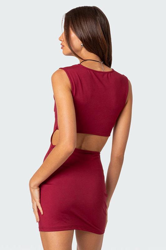 Solid Color Square Neck Dress