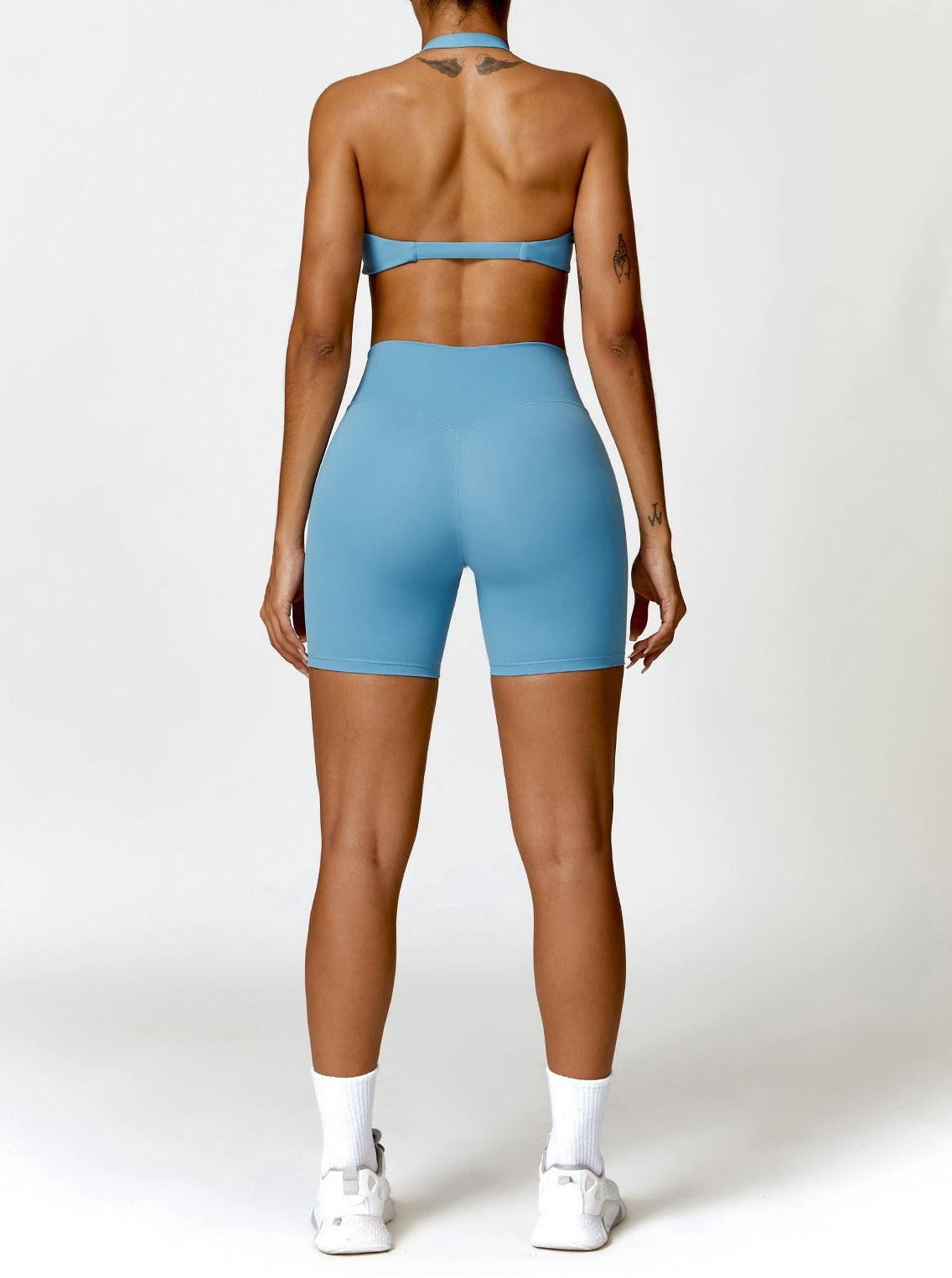 Blue High Waist Breathable Fitness Shorts