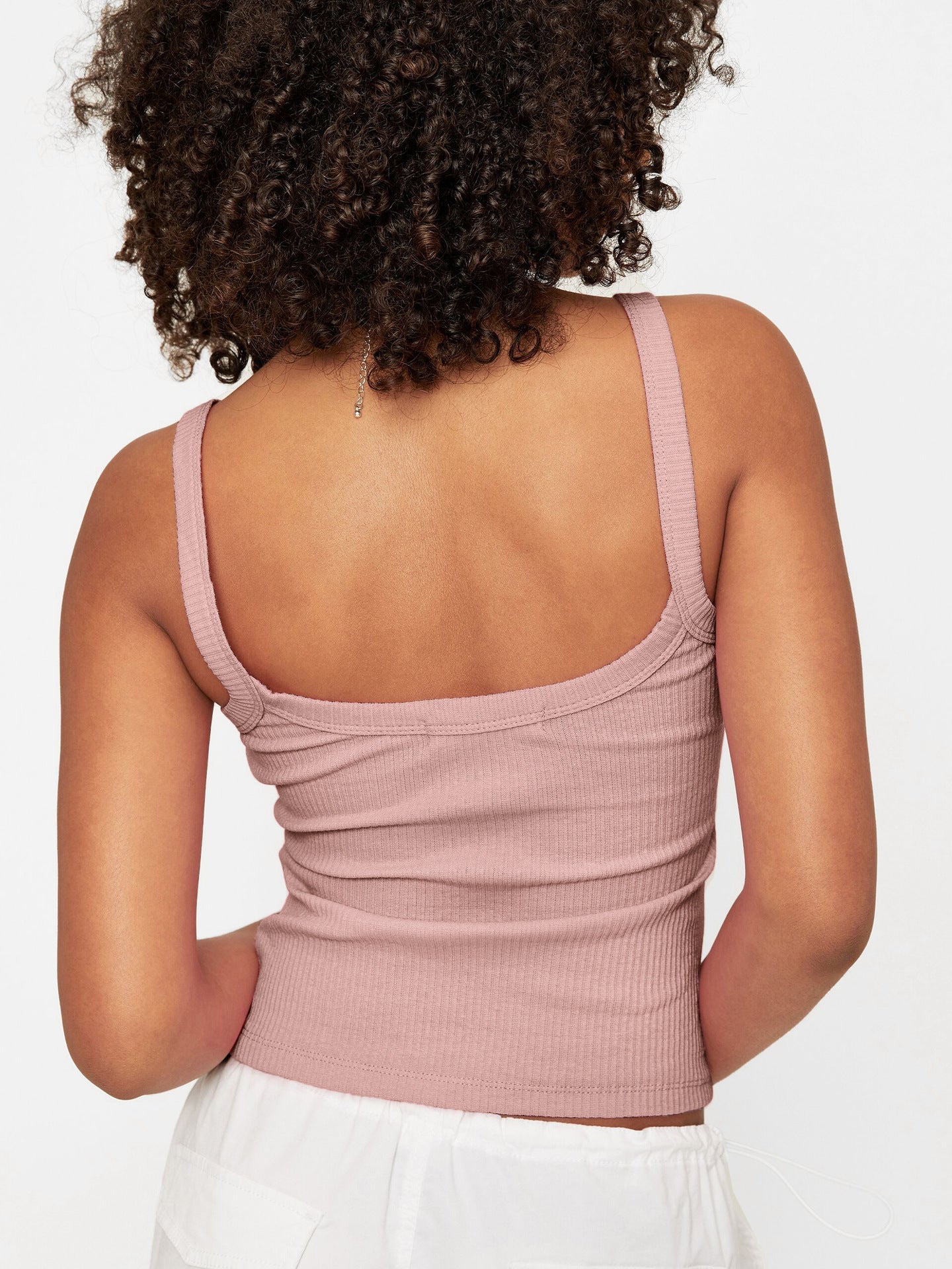 Pink Sexy Knitted Camisole Sleeveless Crop Top
