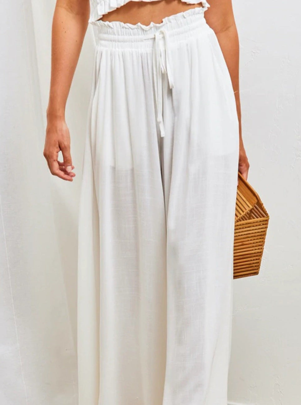 White Loose Casual Fashion Trousers