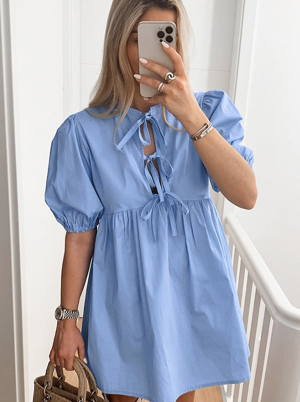 Puff Sleeve Mini Dress