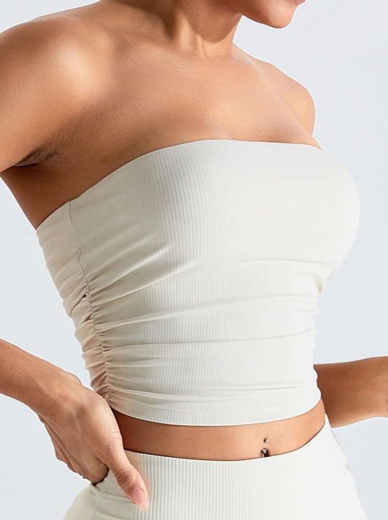 Off-white gevind bryst-omviklet slim fit tube Top 