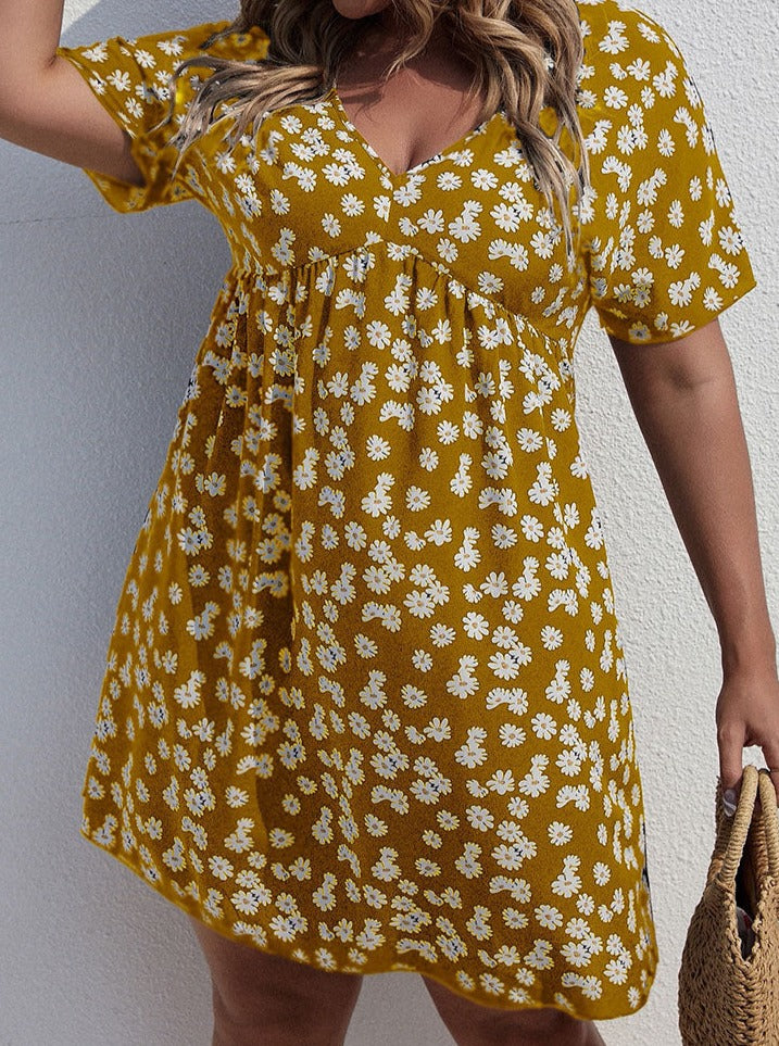 Floral Style Printed Vacation Dress