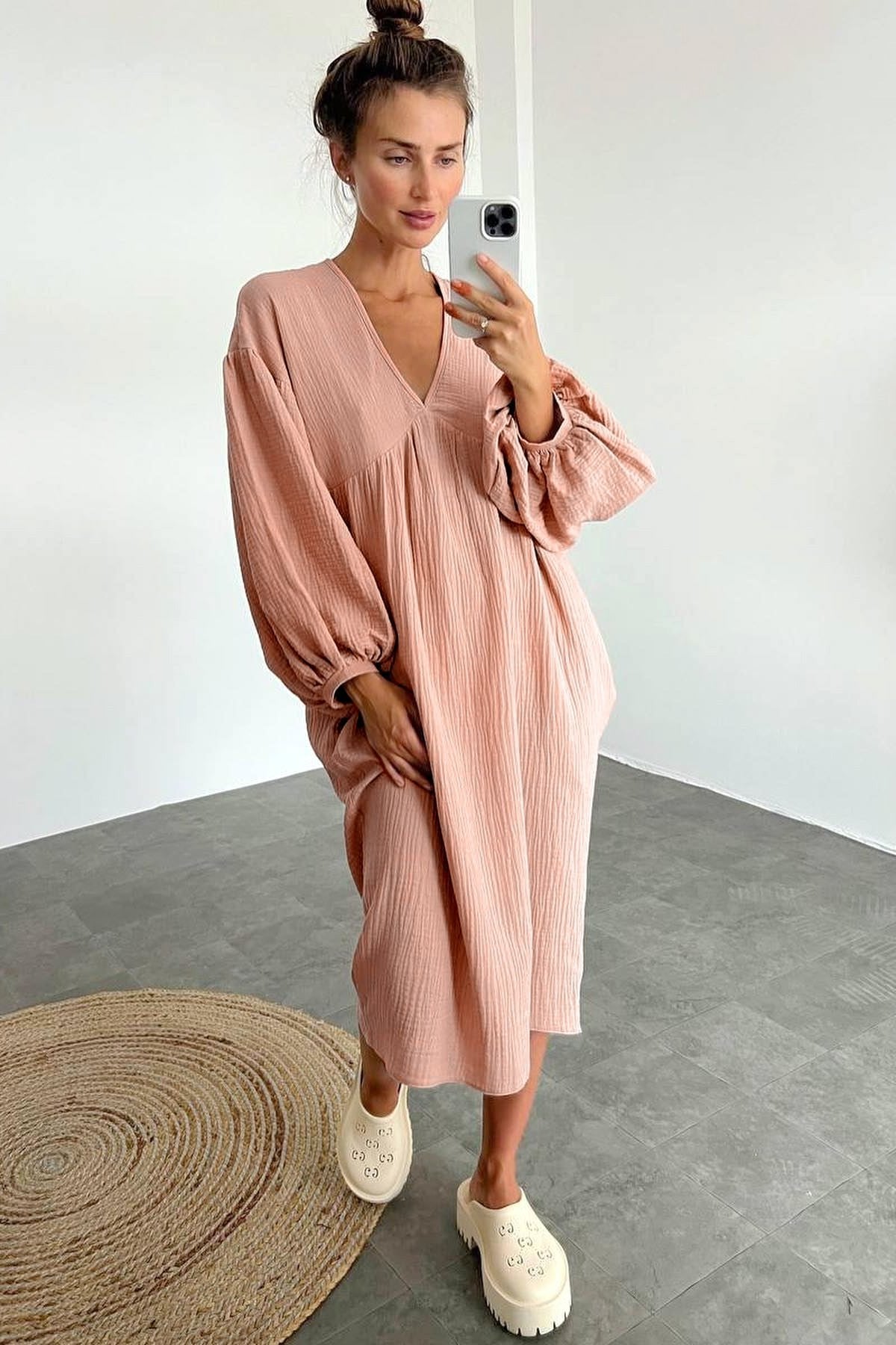 Casual Cotton Loose Midi Dress