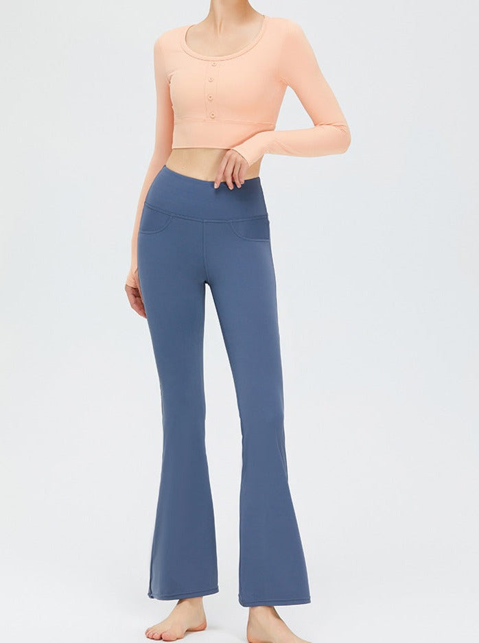 Bell-Bottom Hip-Lifting Slim-Flared Yoga Pants